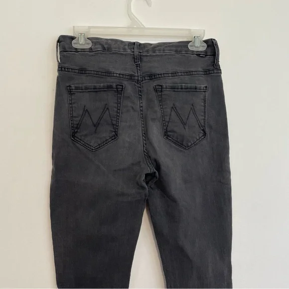 MOTHER DENIM High Waisted Looker Ankle Fray Gray High Rise Cropped Skinny Jeans - Picture 12 of 16